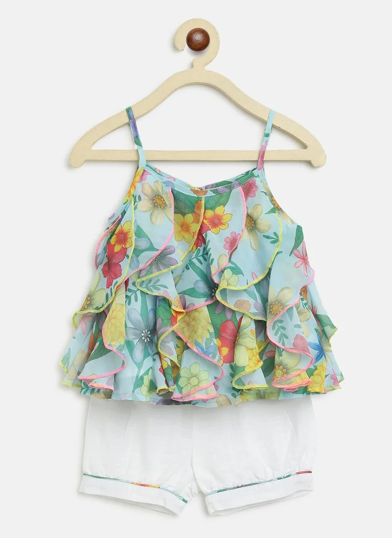 نوتيناتي طقم بناتي مخطط بكشكشة و شورت